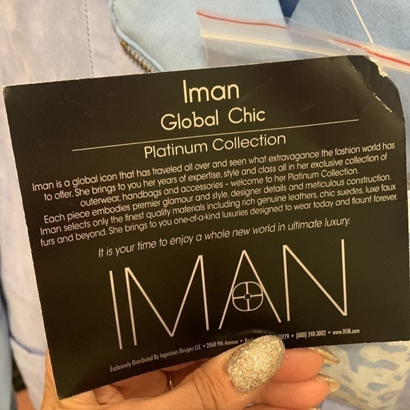 IMAN 100% leather&fabric jacket platinum collection - Picture 3 of 15